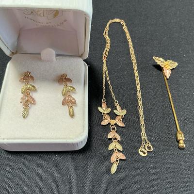 10kt Black Hills Gold Jewelry Set 18” 