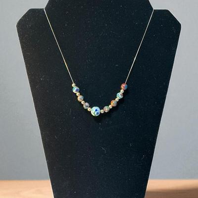 14k Gold Cloisonné Necklace (Gold & Non Gold Beads)
