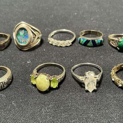 Sterling Silver Ring Collection Size 6.5+ 