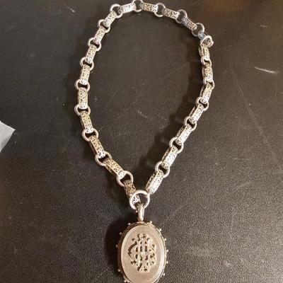 Silver Necklace/Locket & Book Chain
