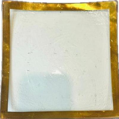 Vintage Annieglass Roman Antique Small Square Serving Piece - Signed 