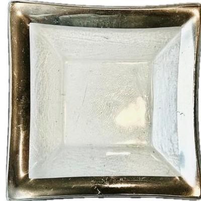 Vintage Annieglass Roman Antique Small Square Serving Piece - Signed 