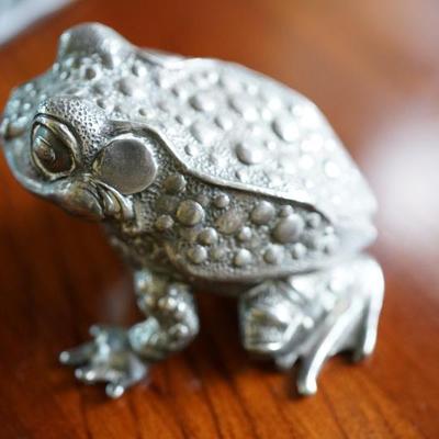 silverplated by Gorham musical frog novelty. 
plays lullaby