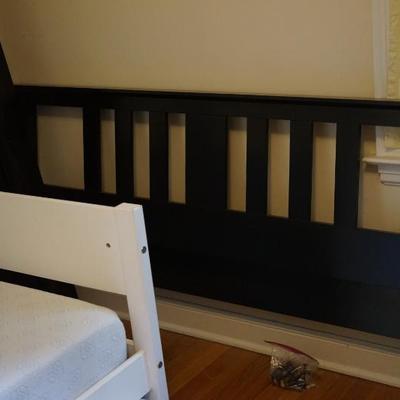 black painted queen size bed frame. good condition 