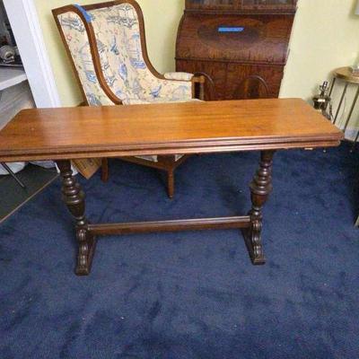 Vintage, Possibly Antique Solid Wood Console Table