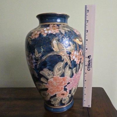 12-in Andrea By Sadek Japan Hand-painted Gilded Vase Possibly Vintage