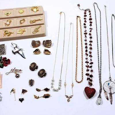 Costume Jewelry Collection Including Vintage Pins