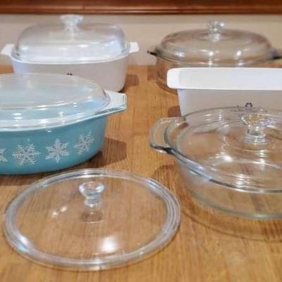 Classic Glass Bakeware Lot - Pyrex, Corning Ware, Anchor Hocking Ovenware