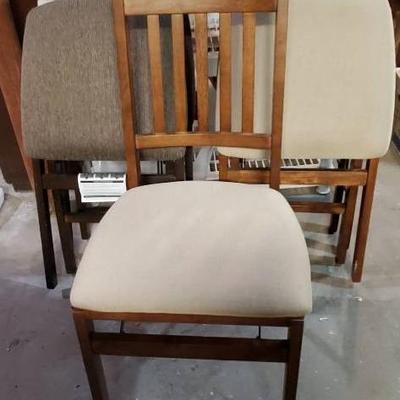 (5) Wood Folding Chairs 