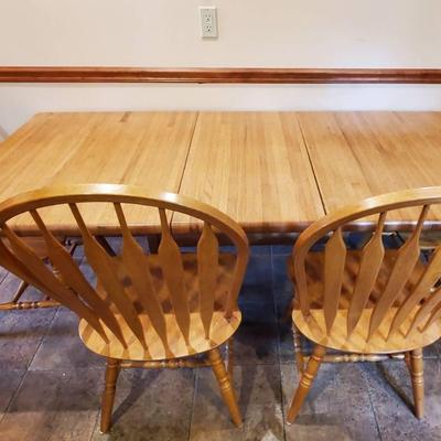 Butcher Block Table and (4) Chairs 