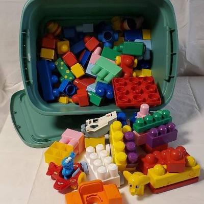 Tote of Large Duplo Blocks