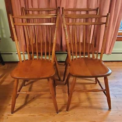 (4) S. Bent Bros. Colonial Chairs 