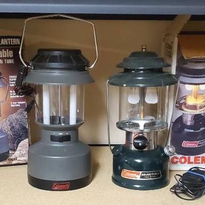 (2) Coleman Lanterns - Gas & Rechargeable
