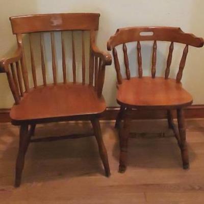 (2) Solid Wood Chairs 