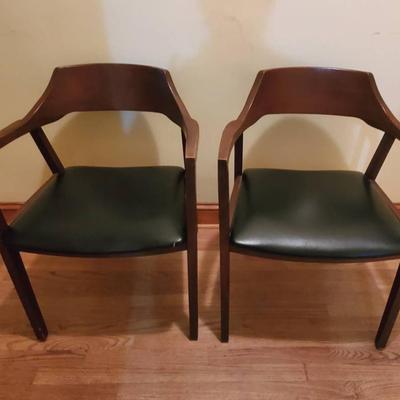 (2) Jasper Chair Co. MCM  Oiled Walnut Chairs