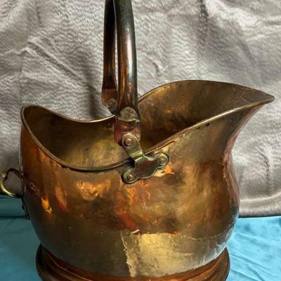 Antique copper coal scuttle