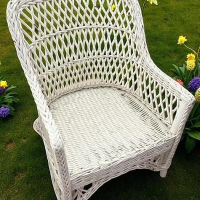 Vintage bar harbor wicker chair
