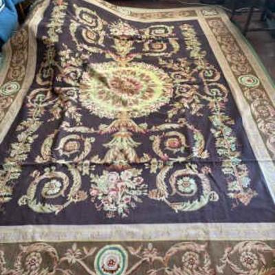 Vintage flat weave savonnerie rug