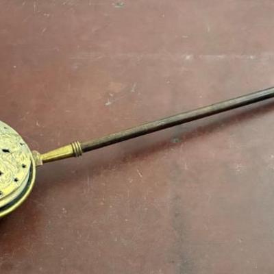 19thc english brass bed warmer