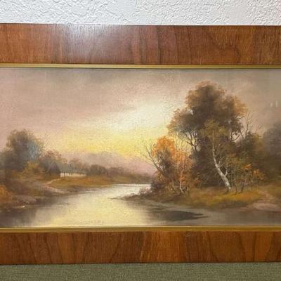 Vintage landscape painting in the style of william henry chandler