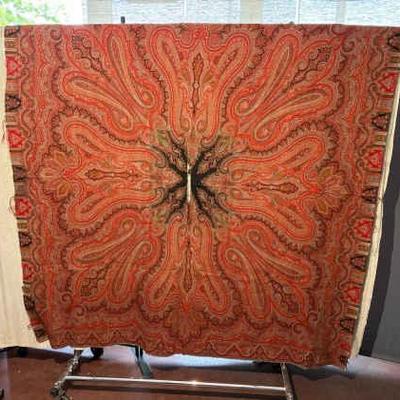 1860 scottish paisley shawl with back center