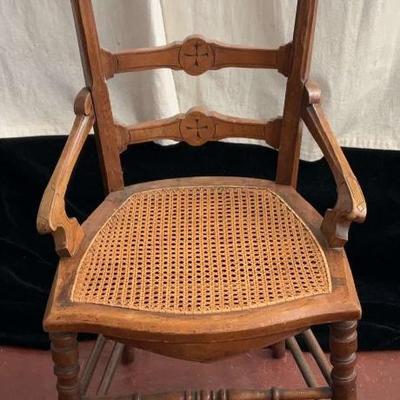 Victorian eastlake cane seat side chair