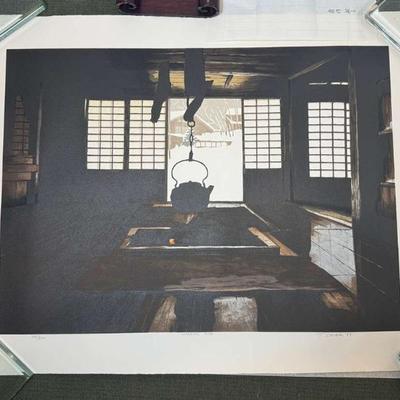Ted colyer hand signed lithograph hida interior"