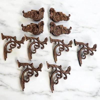 Antique victorian curtain rod holder brackets