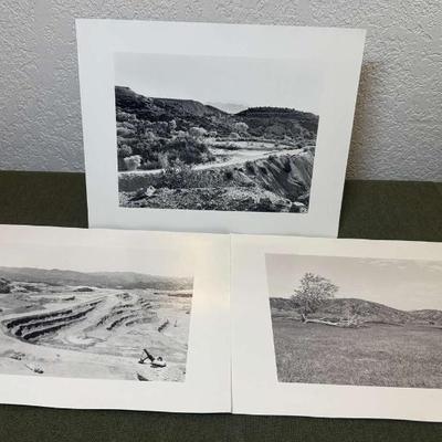 Three black white scenery photographs