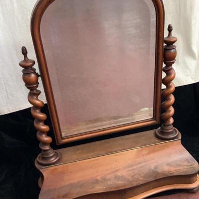 Antique victorian barley twist shaving mirror
