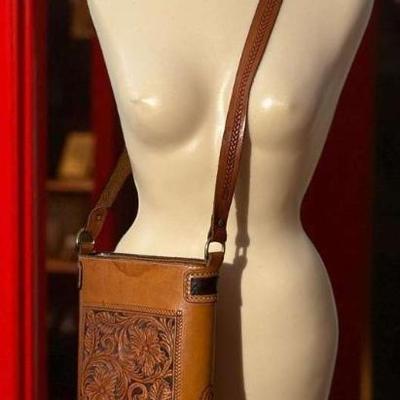 Mike gilbert tooled leather bag sherman oaks