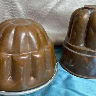 Victorian copper aspic molds