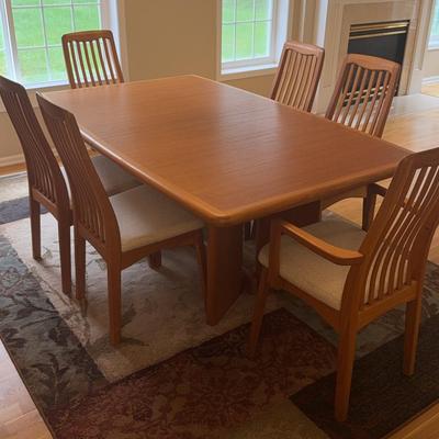 Danish Teak Dining Table + 6 Chairs 