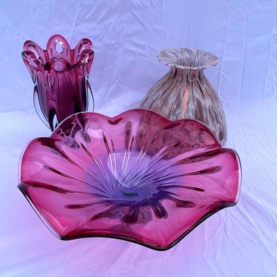 Trio Of Pink Table Vases