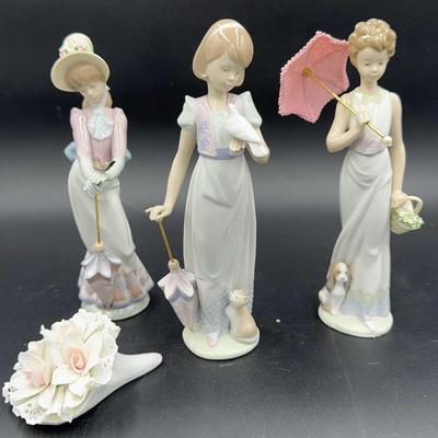 Set of 4 Lladro Porcelain Figurines