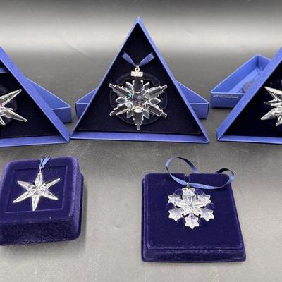 Swarovski Crystal Ornaments Set of 5 