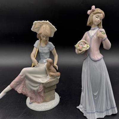 Set of 2 Lladro Porcelain Figurines 