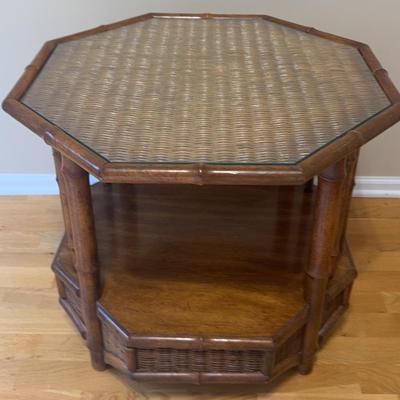 Rattan Style Octagon Side Table 