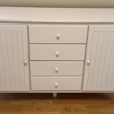 White Four Drawer Storage Cabinet 