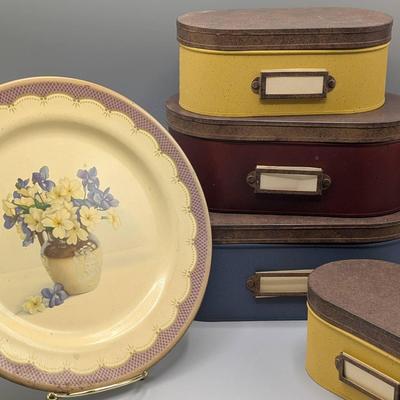 Nesting Tins and Baret Ware Plate