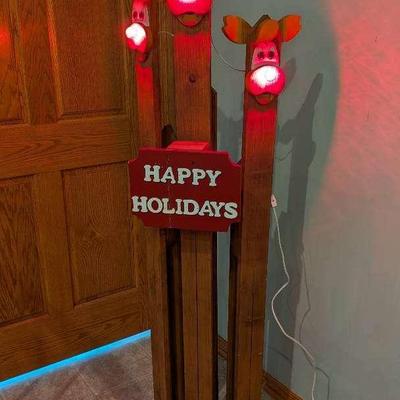 Lighted Fence Picket Reindeer