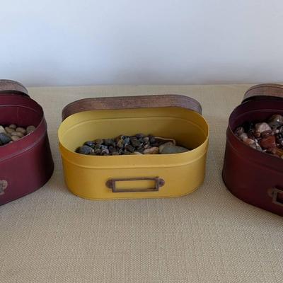 Rocks and Metal Tins