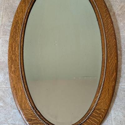 Tiger Oak Beveled Mirror