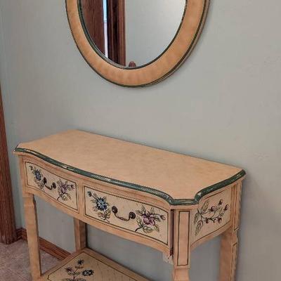 Painted Console Table and Mirror