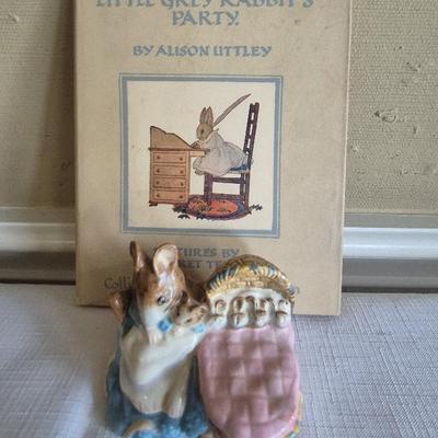 Beatrix Potter's Hunca Munca Figurine andLittle Grey Rabbit's Party Book