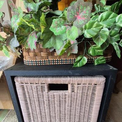 IKEA Unit With One Drawer & Artificial Plant In Basket 