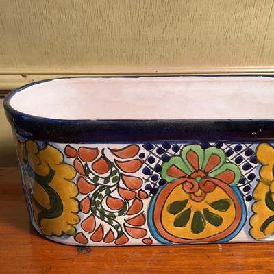 Talavera Style Ceramic Planter And Candle Holder 