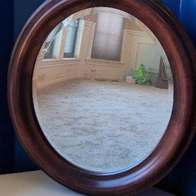 Ovak Brown Wooden Mirror 30" Tall X 24" Wide  X 3" Deep