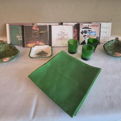 OCI Dishes, Spode Dish, Candles, CDs, And Napkins