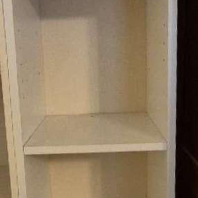 Narrow 5 Shelf White Bookvase 